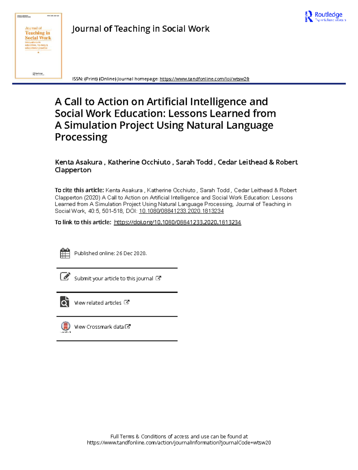 A Call to Action on AI in Social Work Education: Insights from NLP ...
