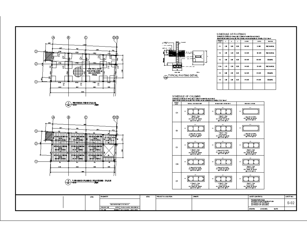 S2 - Foundation and Footing Schedule with Structural Details - Studocu