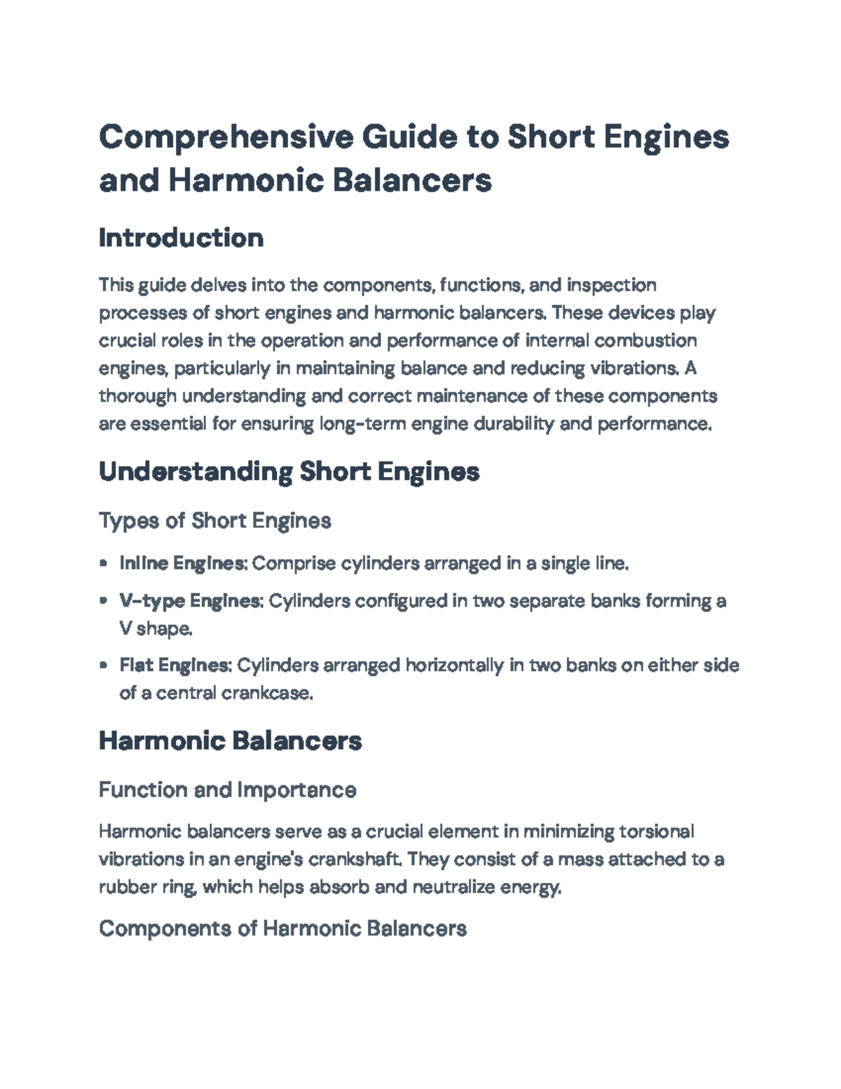 Comprehensive Guide to Short Engines and Harmonic Balancers ...