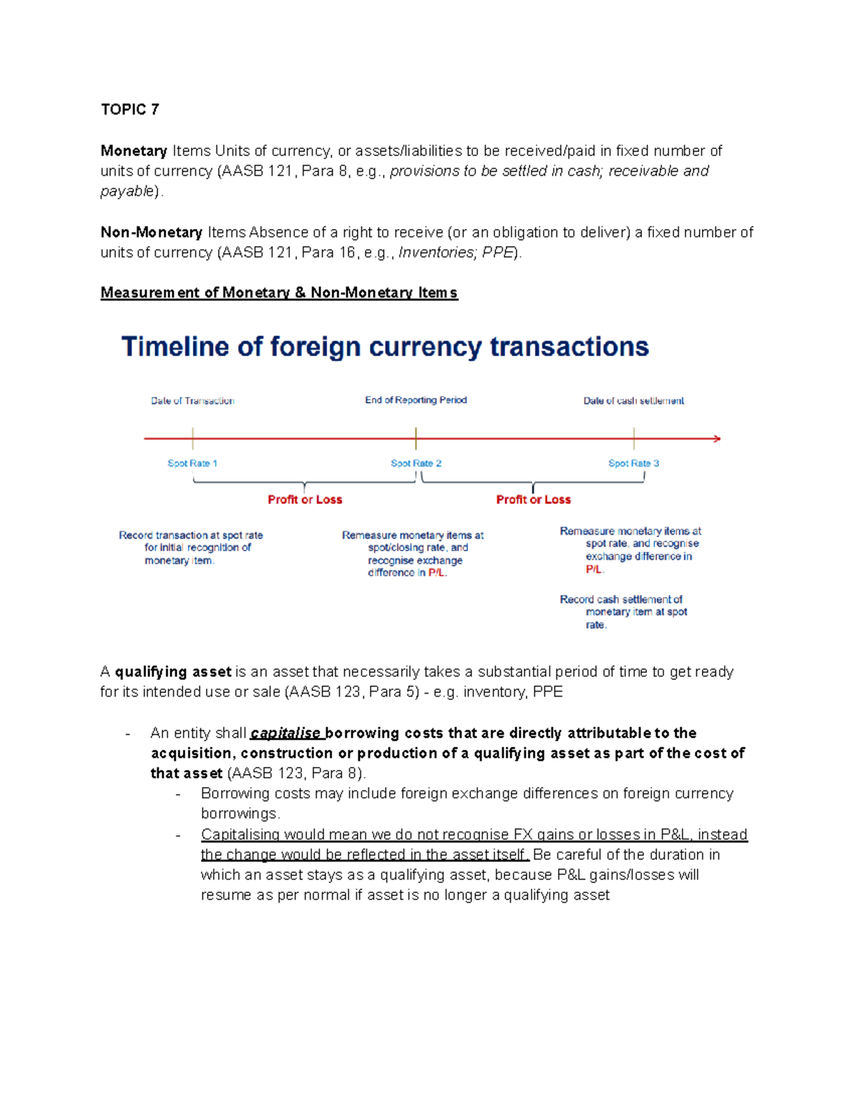 ACCT3563 - Topic 7 Study Notes: Monetary and Non-Monetary Items - Studocu