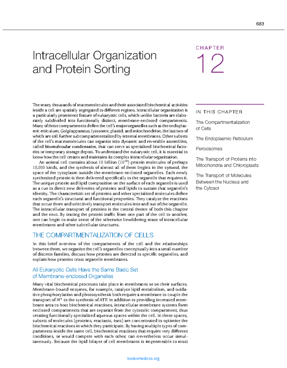 Cap 12: Intracellular Organization and Protein Sorting - Alberts 7ma ed ...