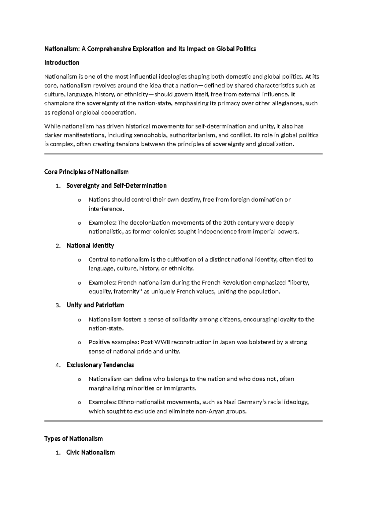 Nationalism - At its core, nationalism revolves around the idea that a ...