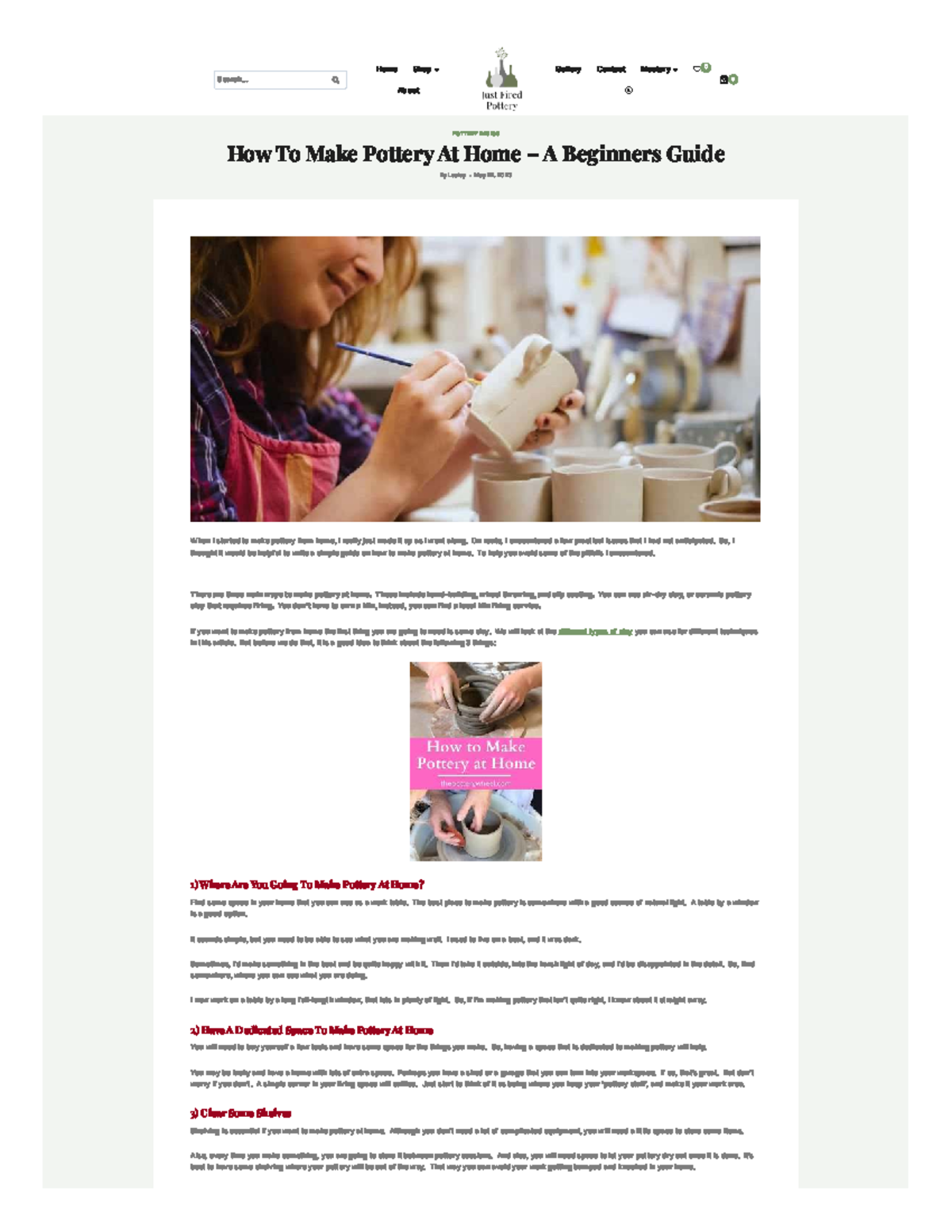 Pottery Basics: A Beginner's Guide to Making Pottery at Home - Studocu