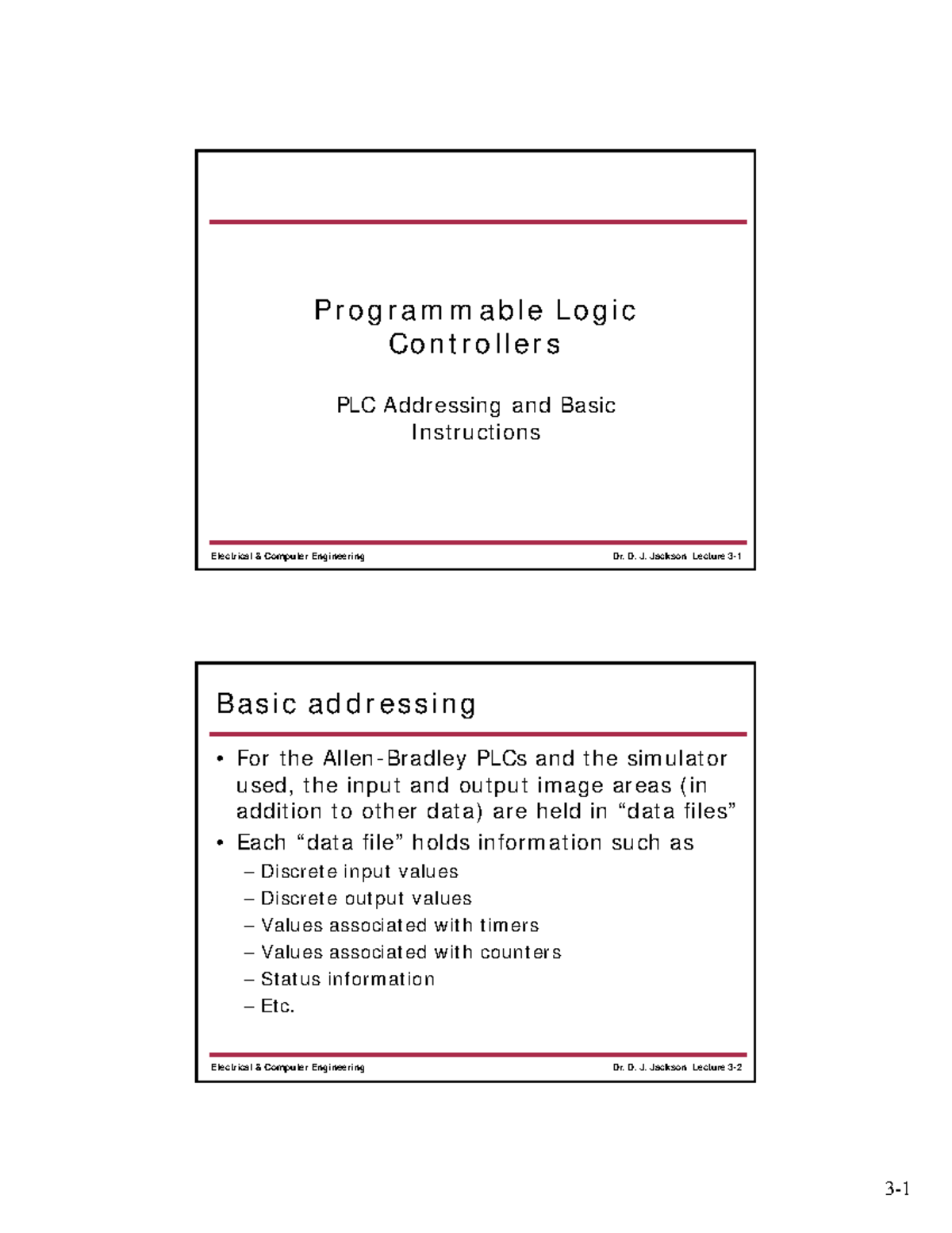 LECT03 - Programmable Logic Controllers and Basic Instructions - Studocu