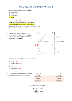 [Solved] Data Test for year 11 physics student studying Unit 1 Thermal ...