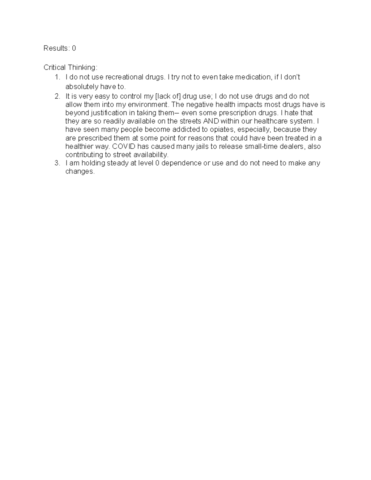 Assignment 5-2: Critical Reflections on Drug Use and Dependence - Studocu