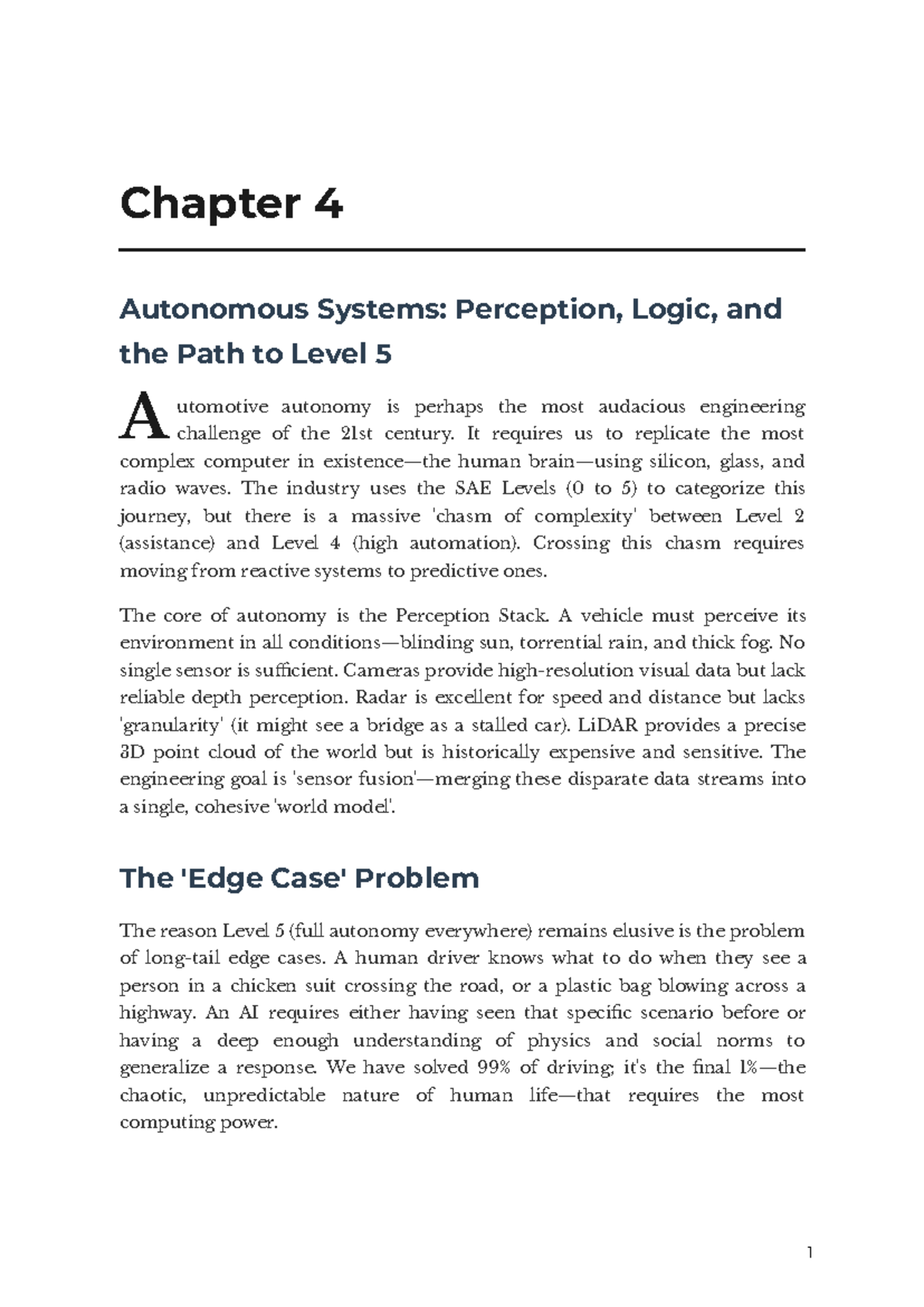 Chapter 4: Autonomous Systems - Perception, Logic & Level 5 Autonomy ...
