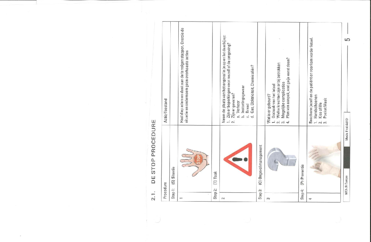2.1. STOP Procedure: Situatie, Taak, Ongeval, Preventie - Studeersnel