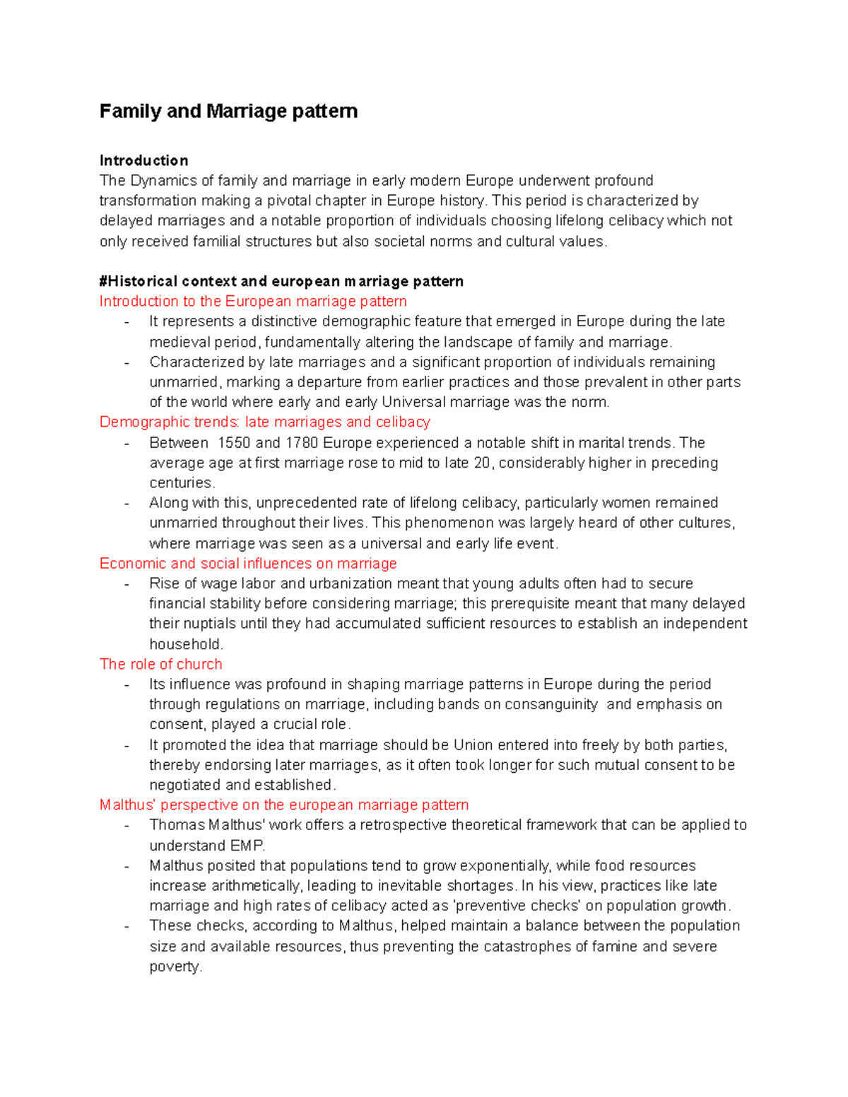 European Family and Marriage Patterns: Sem4 Insights - Studocu