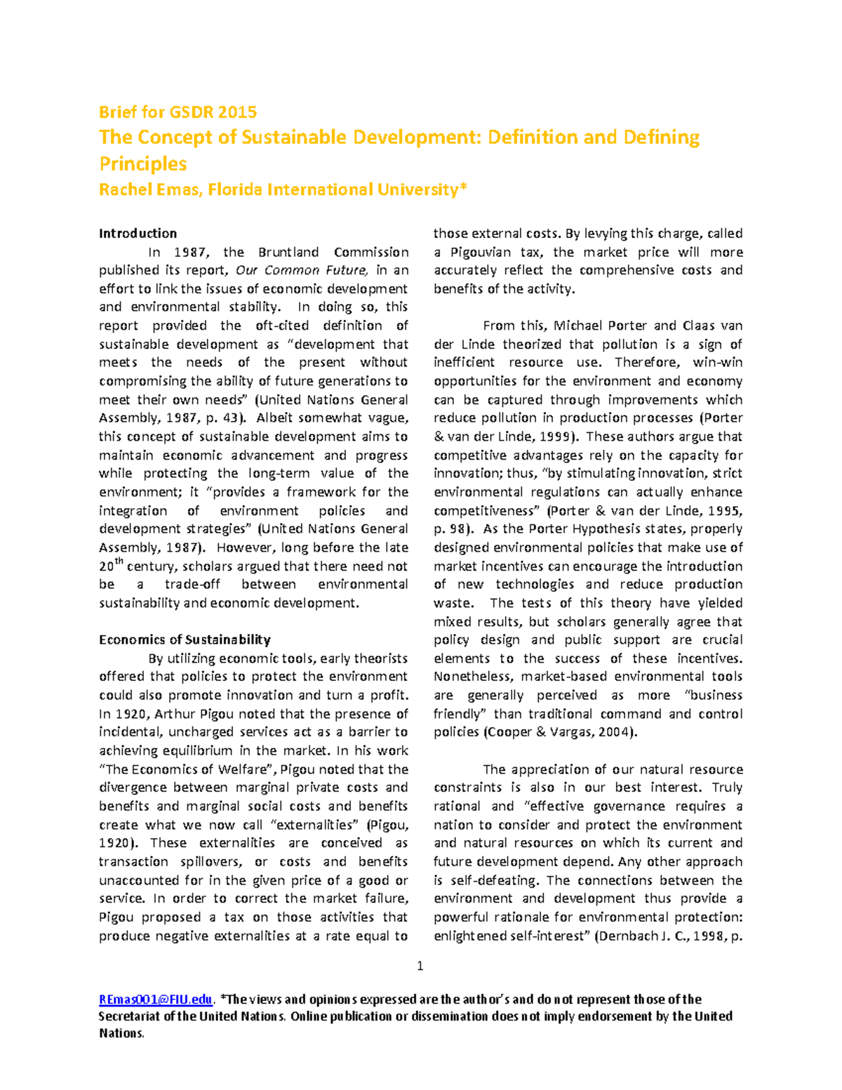 The Concept of Sustainable Development. Definition and Defining ...