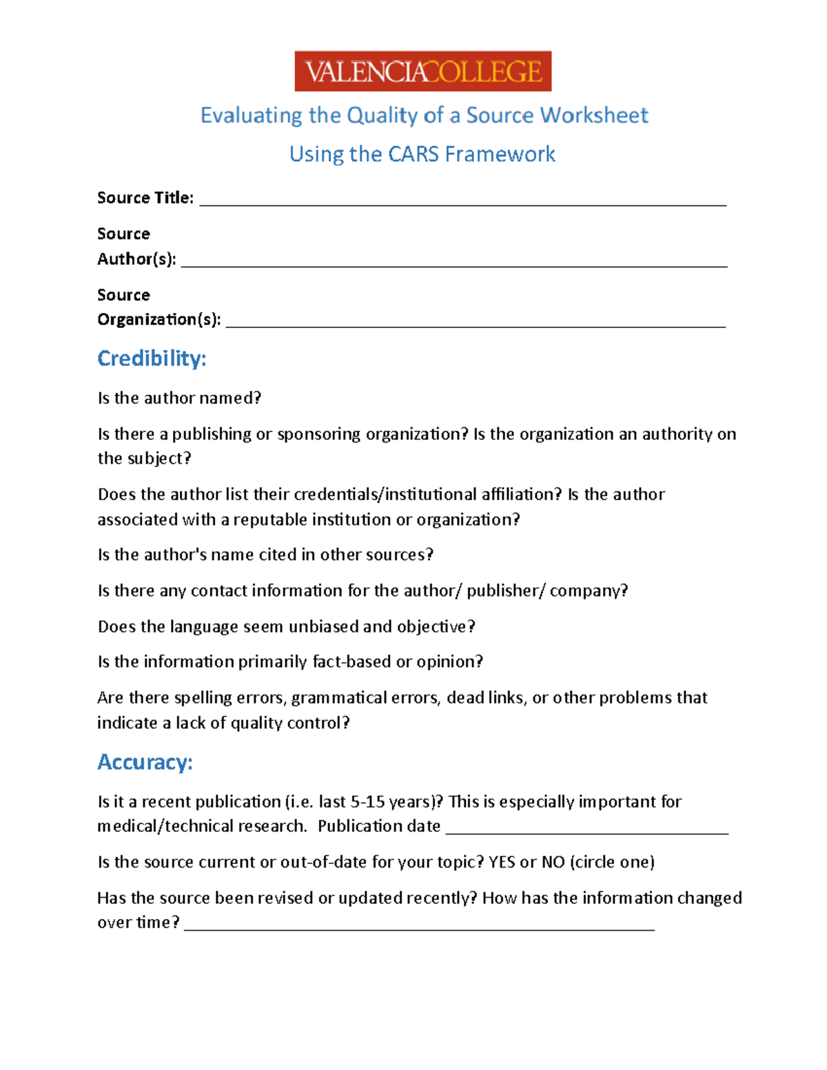 CARS Worksheet pdf-1 - Lang - Using the CARS Framework Source Title ...
