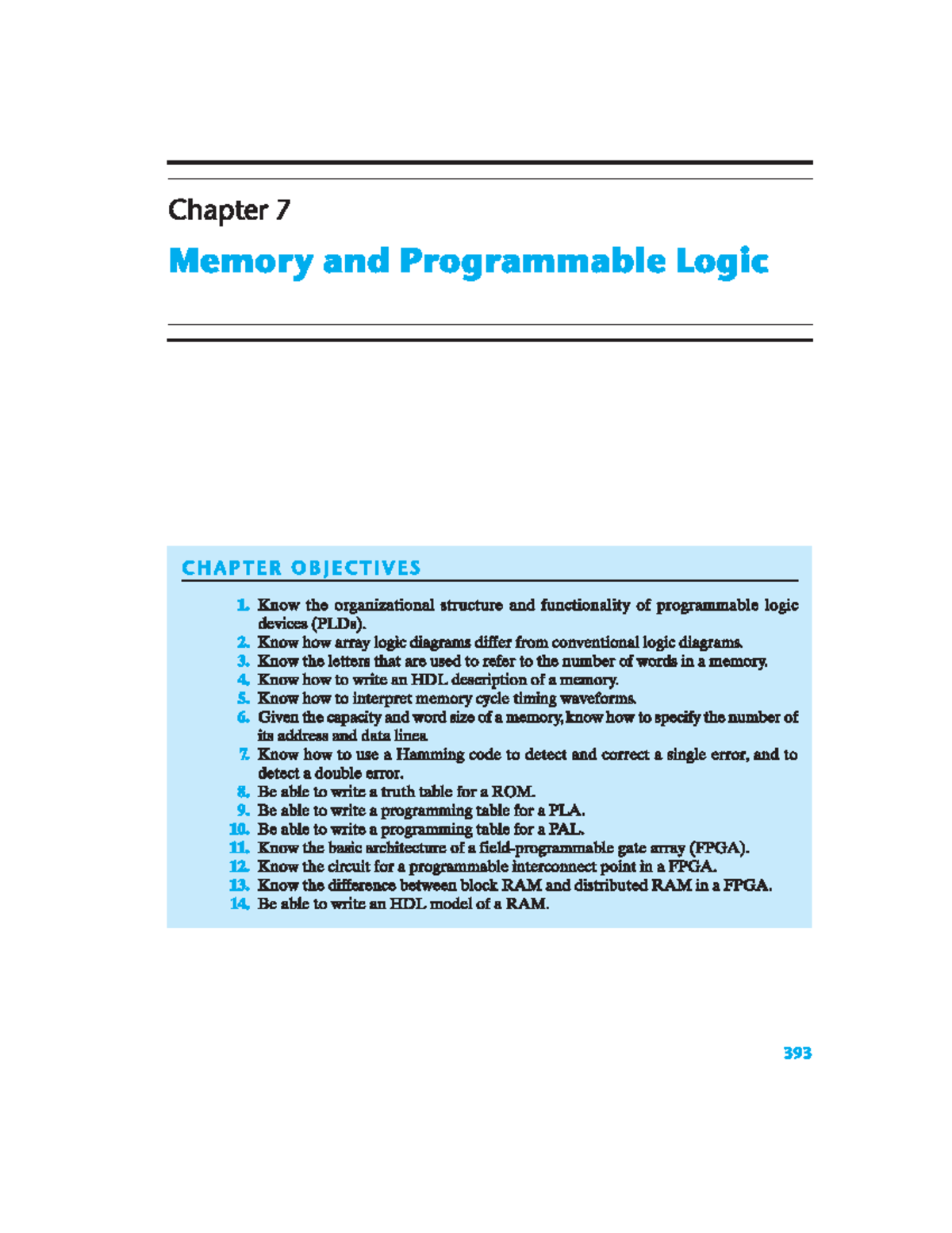 Chapter 7: Memory and Programmable Logic - Key Concepts and Objectives ...