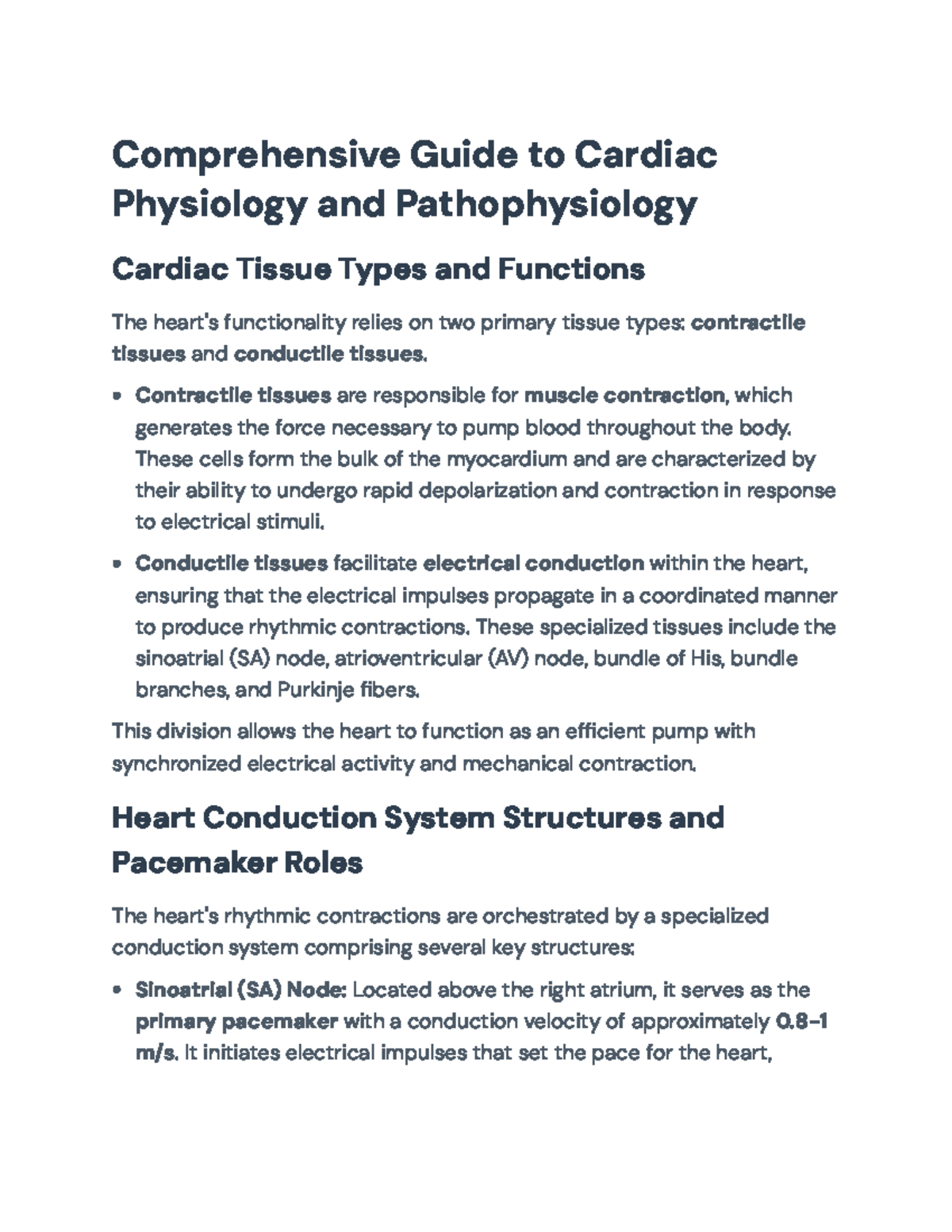 Comprehensive Guide to Cardiac Physiology & Pathophysiology: Course ...