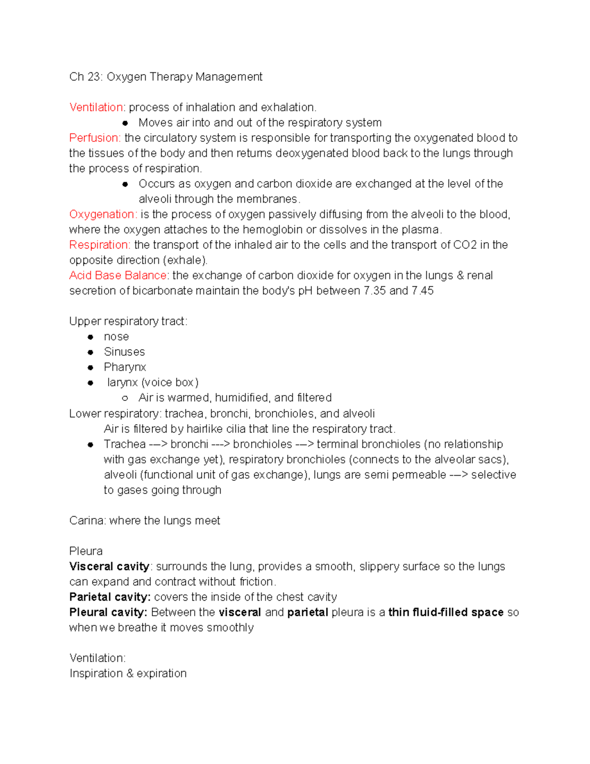 Ch 7: Oxygen Therapy Management - Key Concepts and Processes - Studocu
