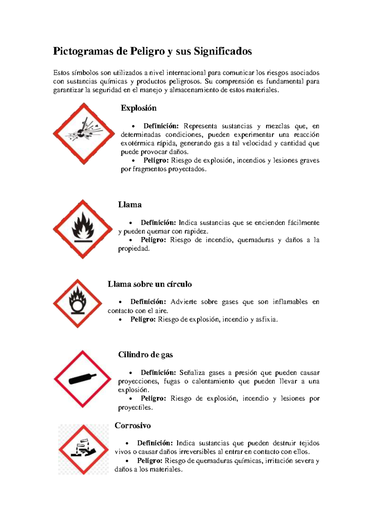 Pictogramas de Peligro y su Importancia en Toxicología (FAR1450) - Studocu