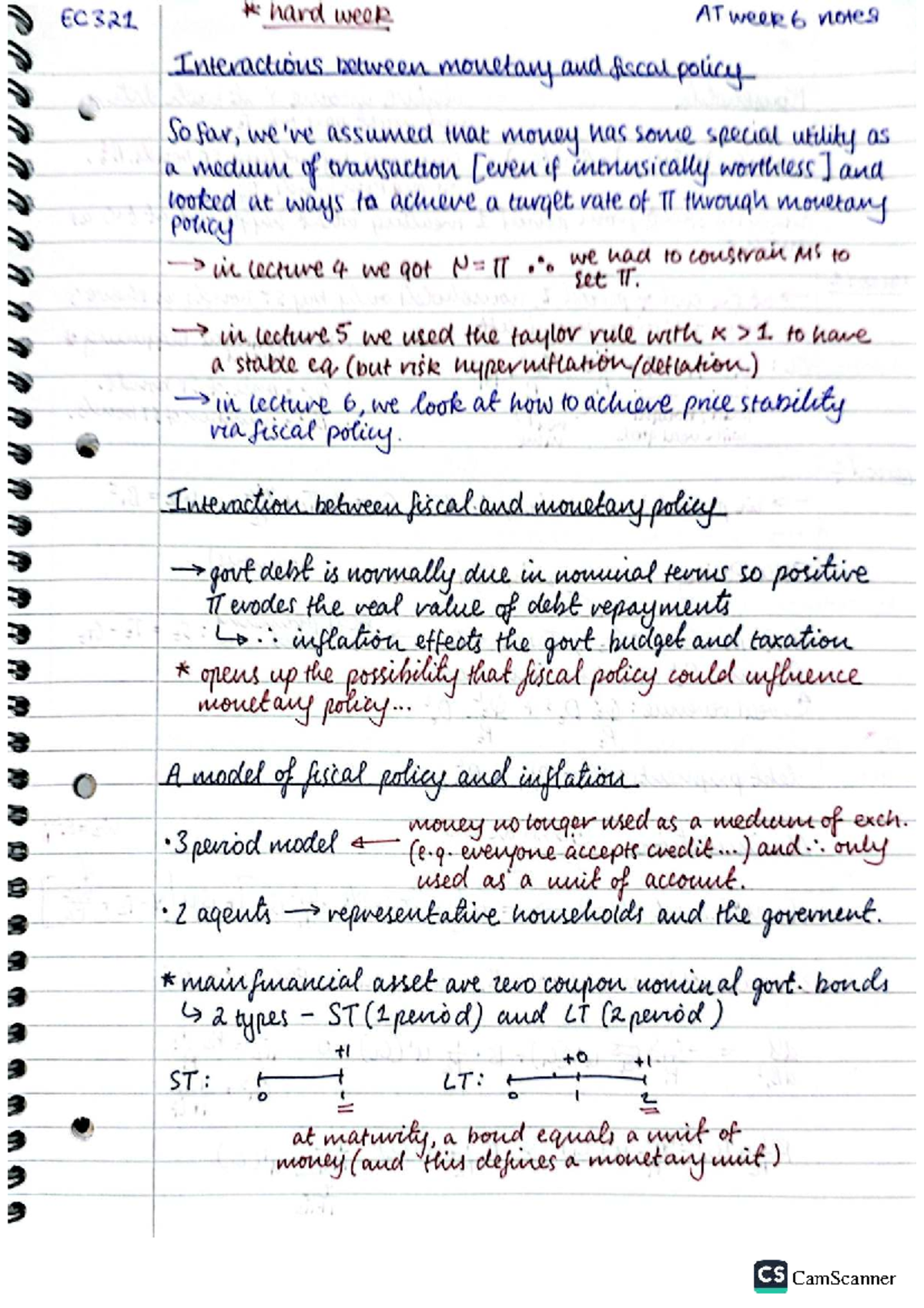 EC321 Week 6 Lecture Notes: Interactions of Monetary & Fiscal Policy ...