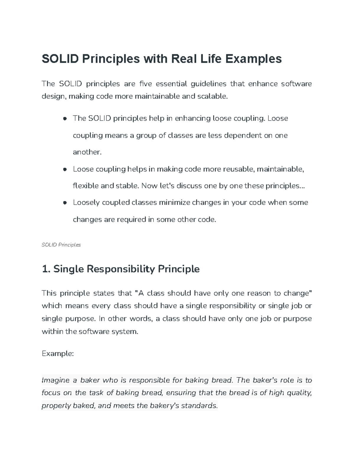 SOLID Principles - Lecture Notes on Software Design - Studocu