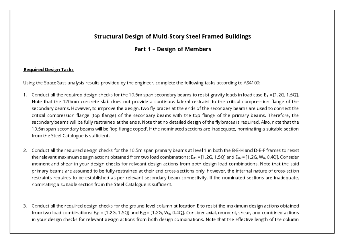 Structural Design of Members - Steel Beams & Columns in Multi-Story ...