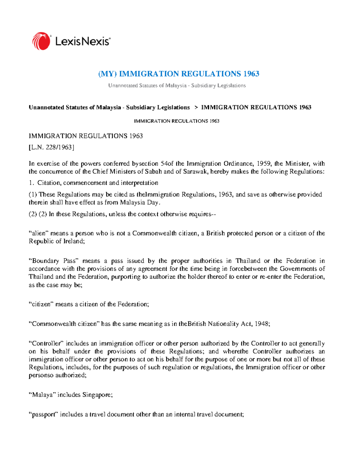 Immigration Regulations 1963: A Comprehensive Overview of Malaysia's ...