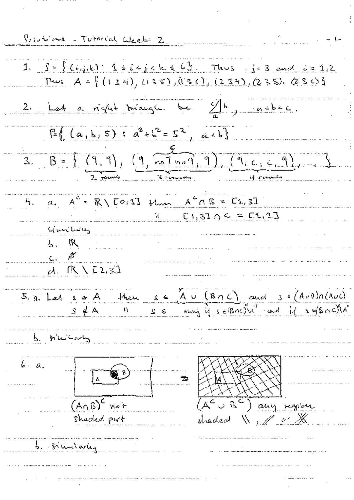 Tutorial Solutions for Week 2 - Course Code: Tut02sol - Studocu