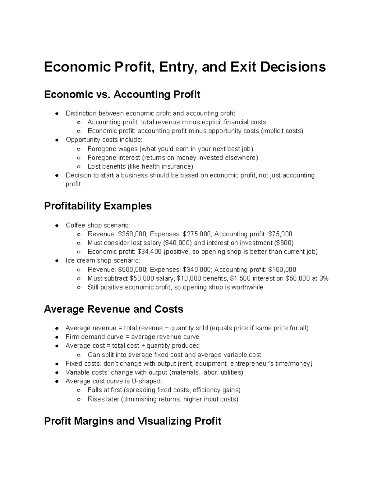 Economic Profit and Market Dynamics: Entry & Exit Decisions (ECO 101 ...