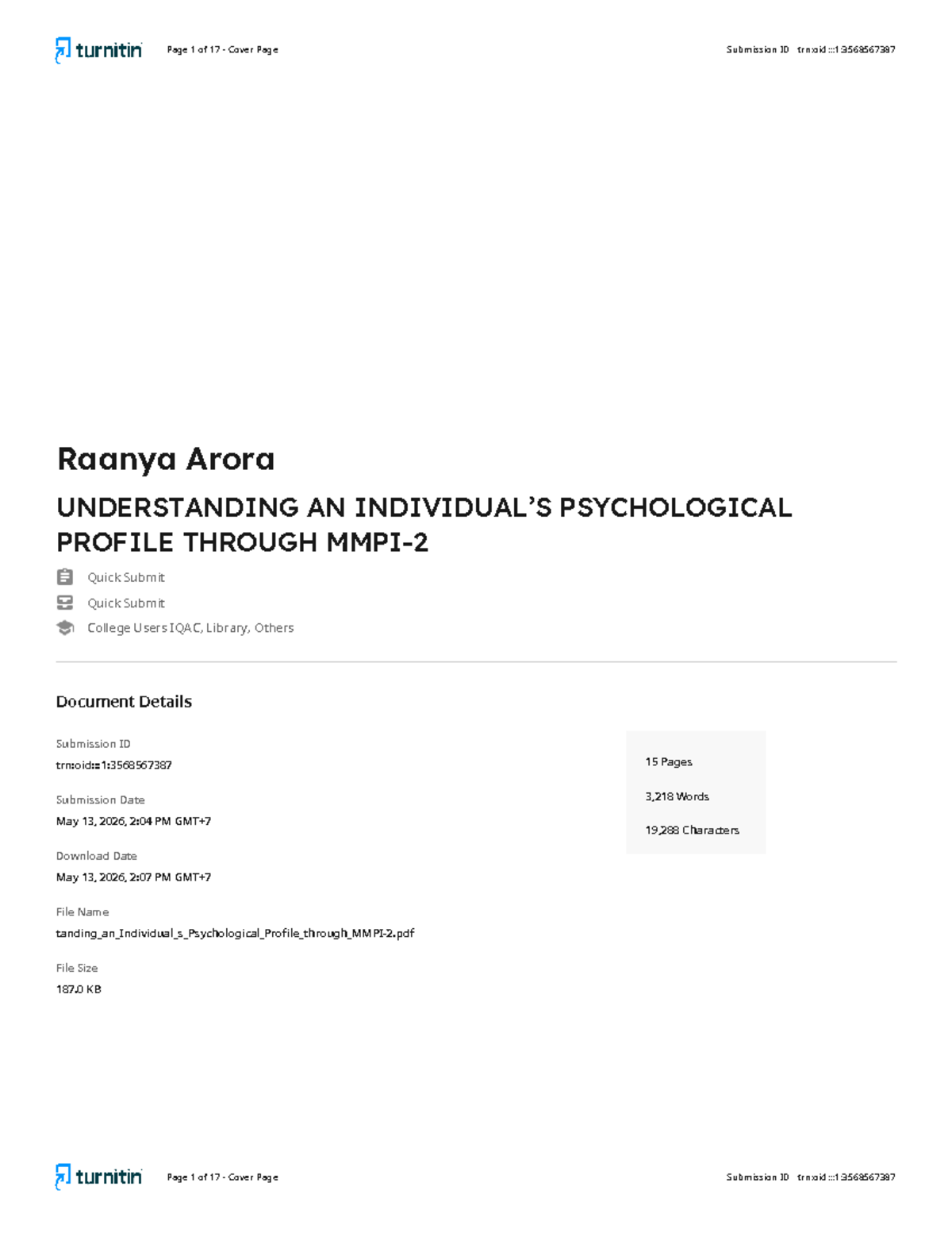 Understanding Psychological Profiles: A Comprehensive Analysis (PSY 101 ...
