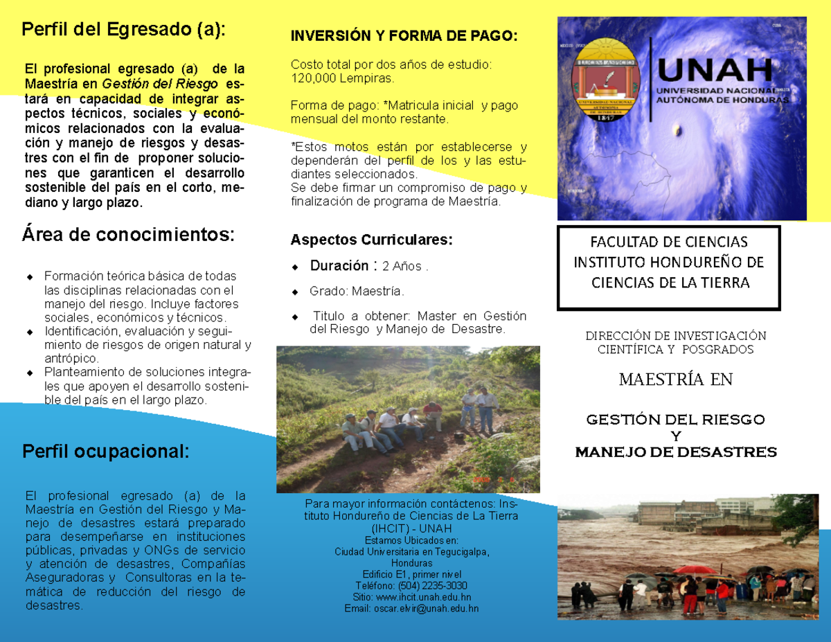 Plan de Estudio Maestria en Gestion del Riesgo y Manejo de Desastres ...