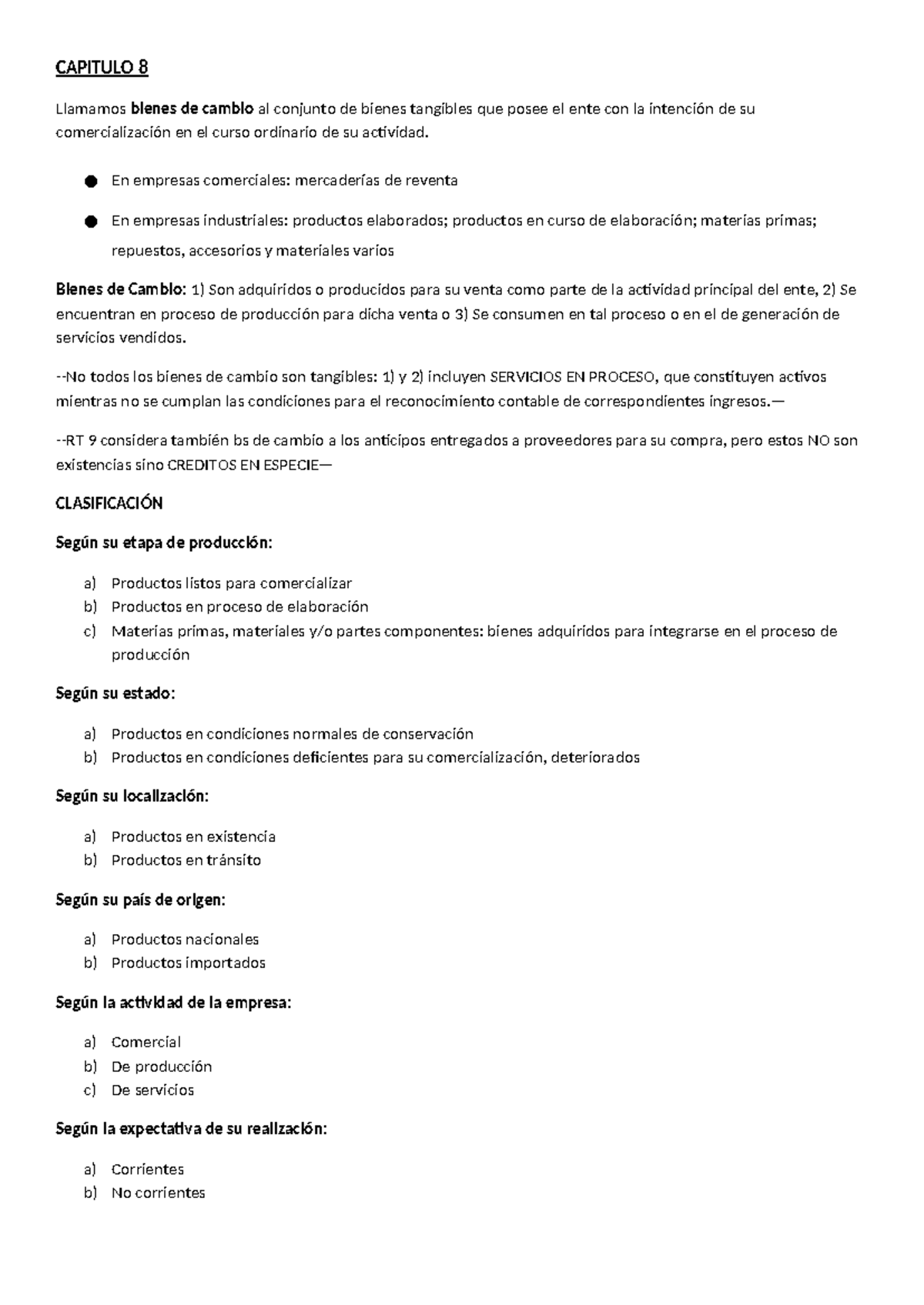 Resumen de Contabilidad 2 - Parcial 2: Bienes de Cambio y Uso - Studocu