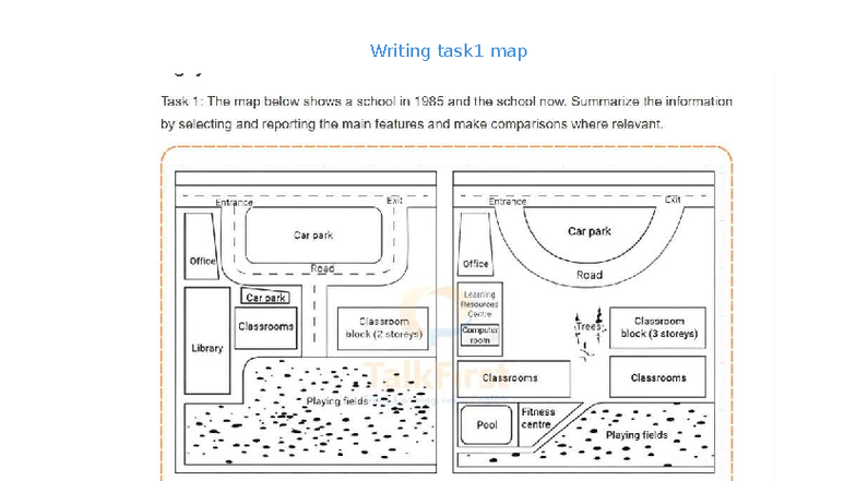 Writing Task 1 Map Analysis: School Campus Redevelopment - Studocu