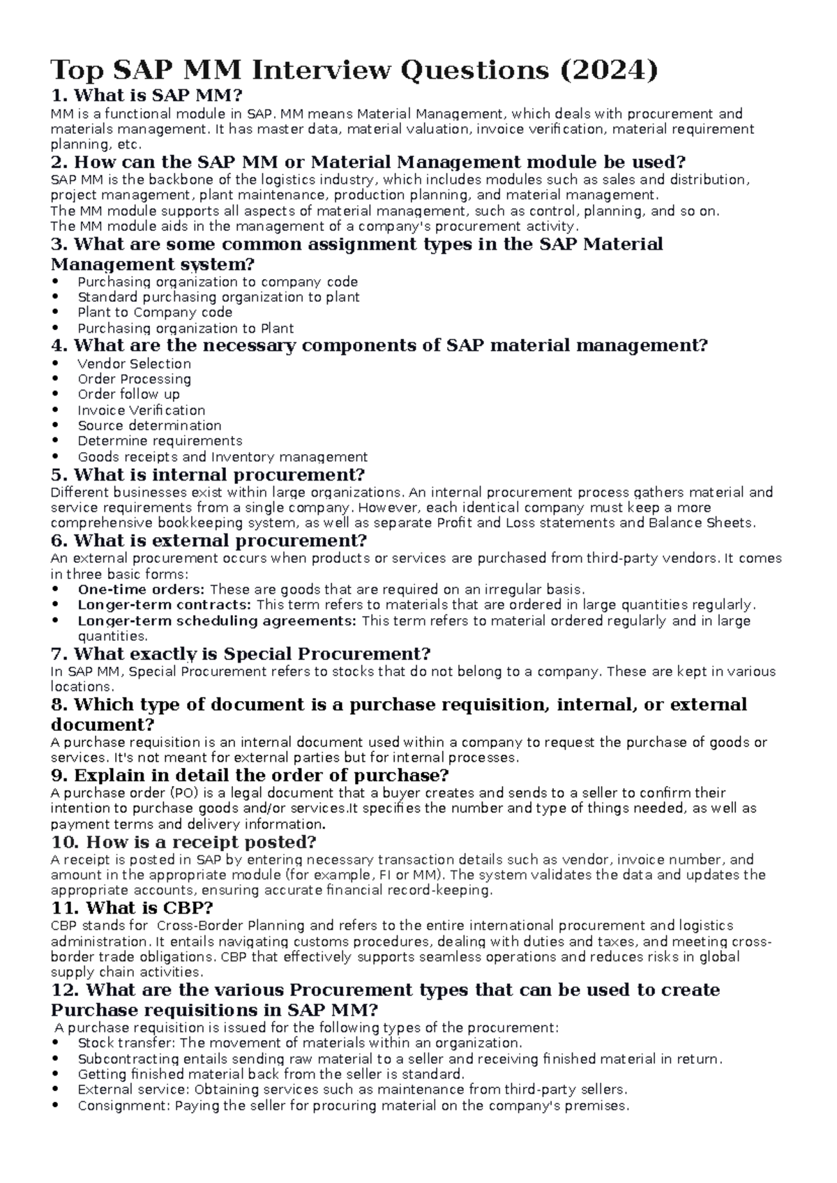 Top SAP MM Interview Questions - What is SAP MM? MM is a functional ...