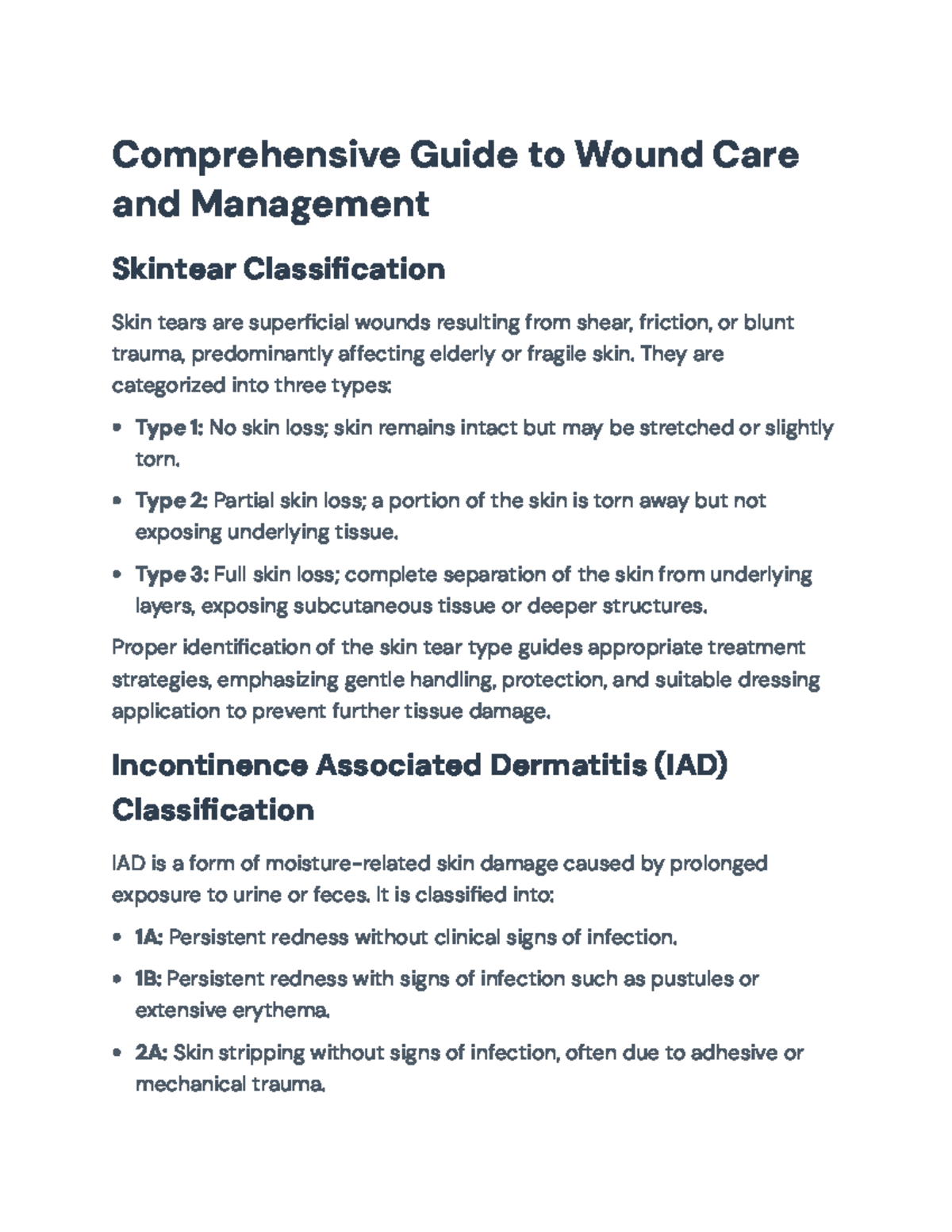 Comprehensive Guide to Wound Care Management (CWCM101): Classification ...
