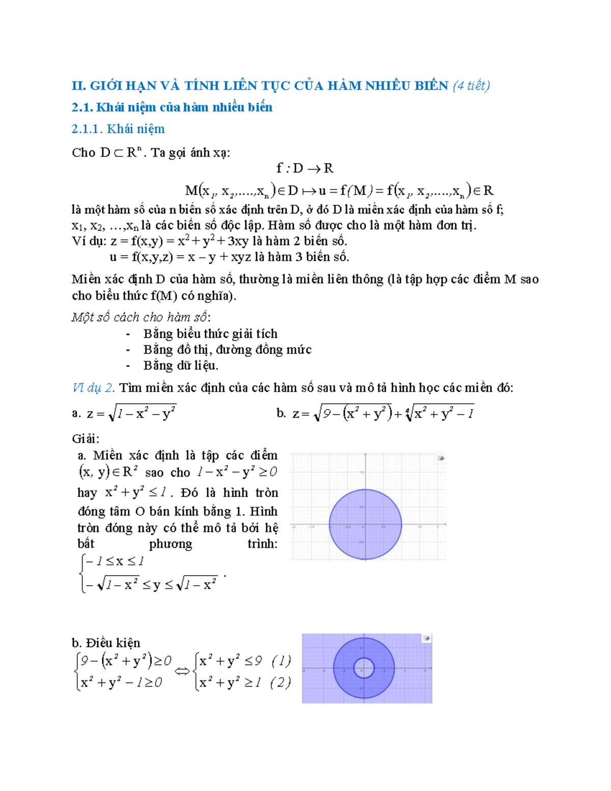 Giới Hạn và Tính Liên Tục của Hàm Nhiều Biến (MATH 101) - Studocu