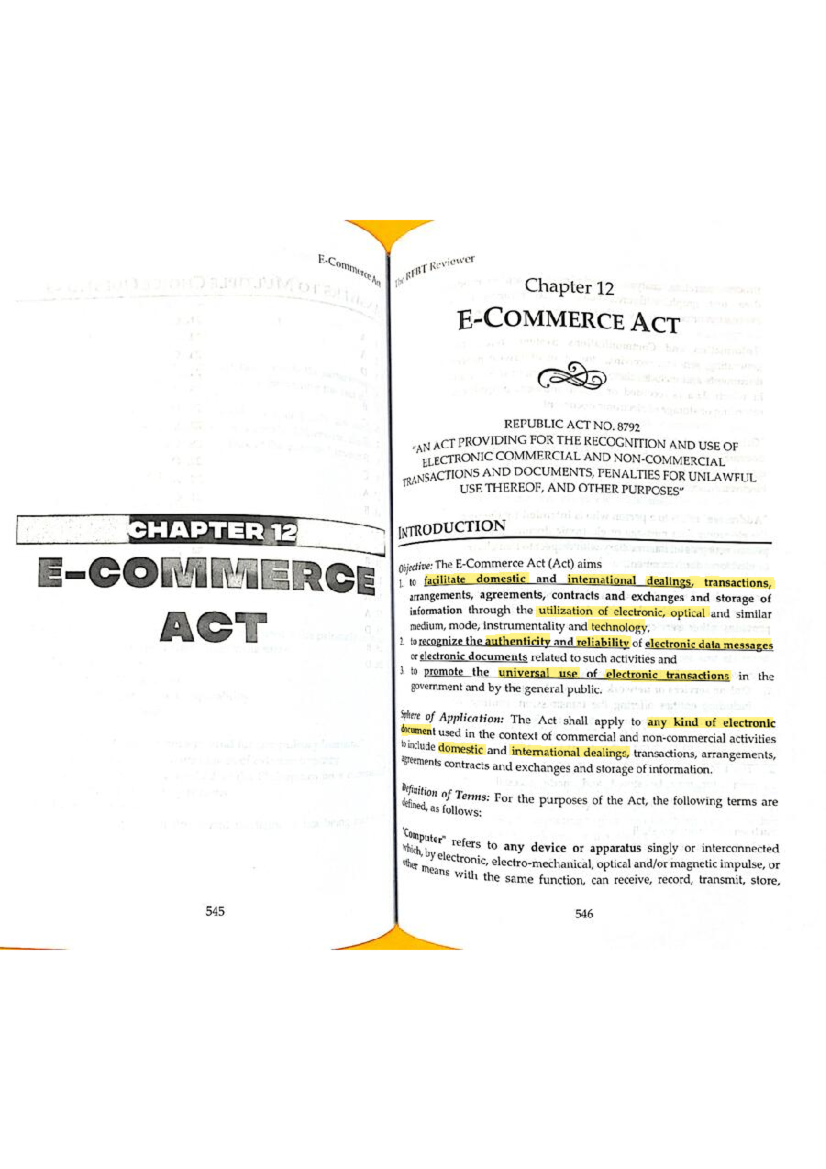 E-Commerce Act Overview - RFLIB Analysis and Insights - Studocu