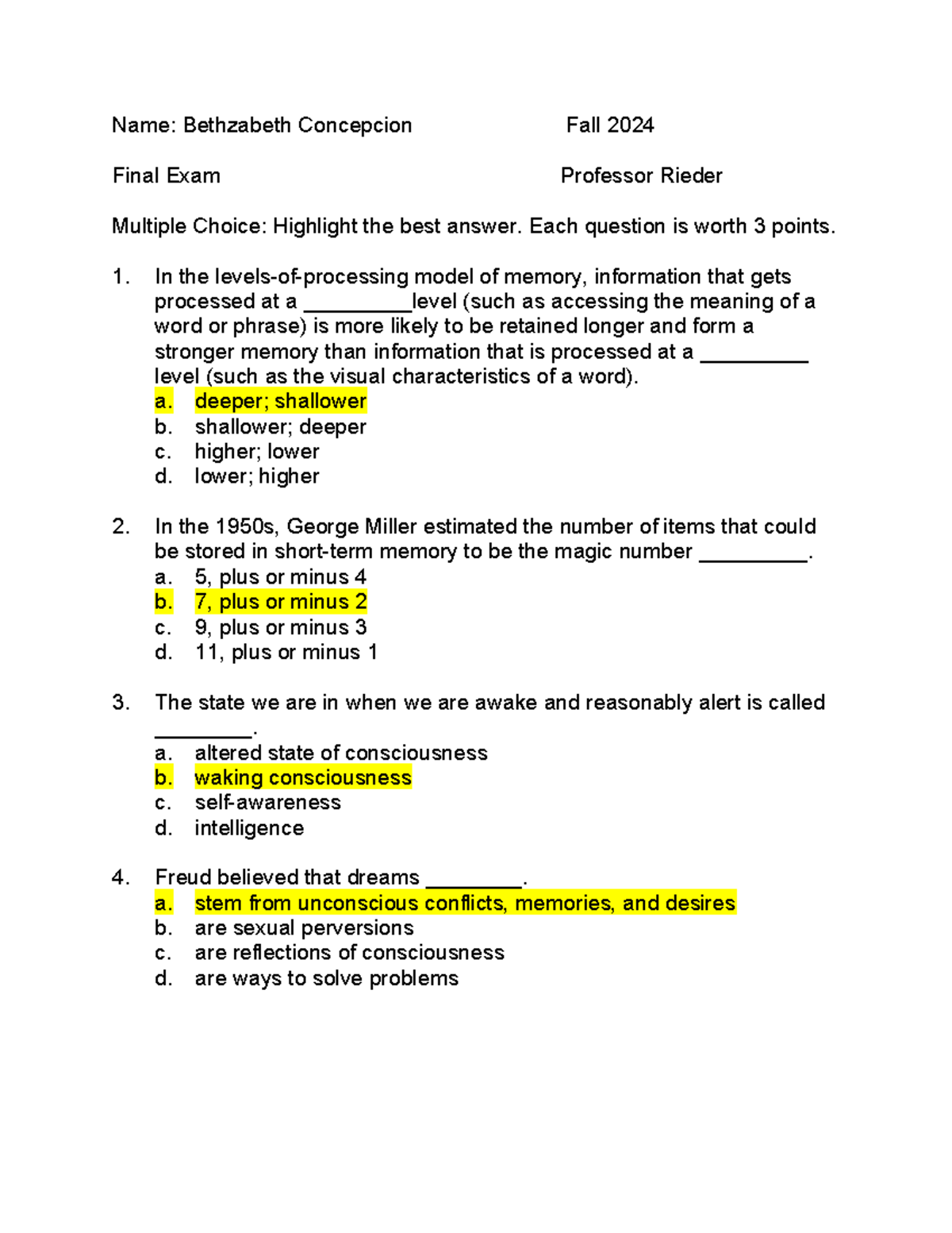 Introtopsyfefa 24 Final Exam Study Guide: Key Concepts & Questions ...