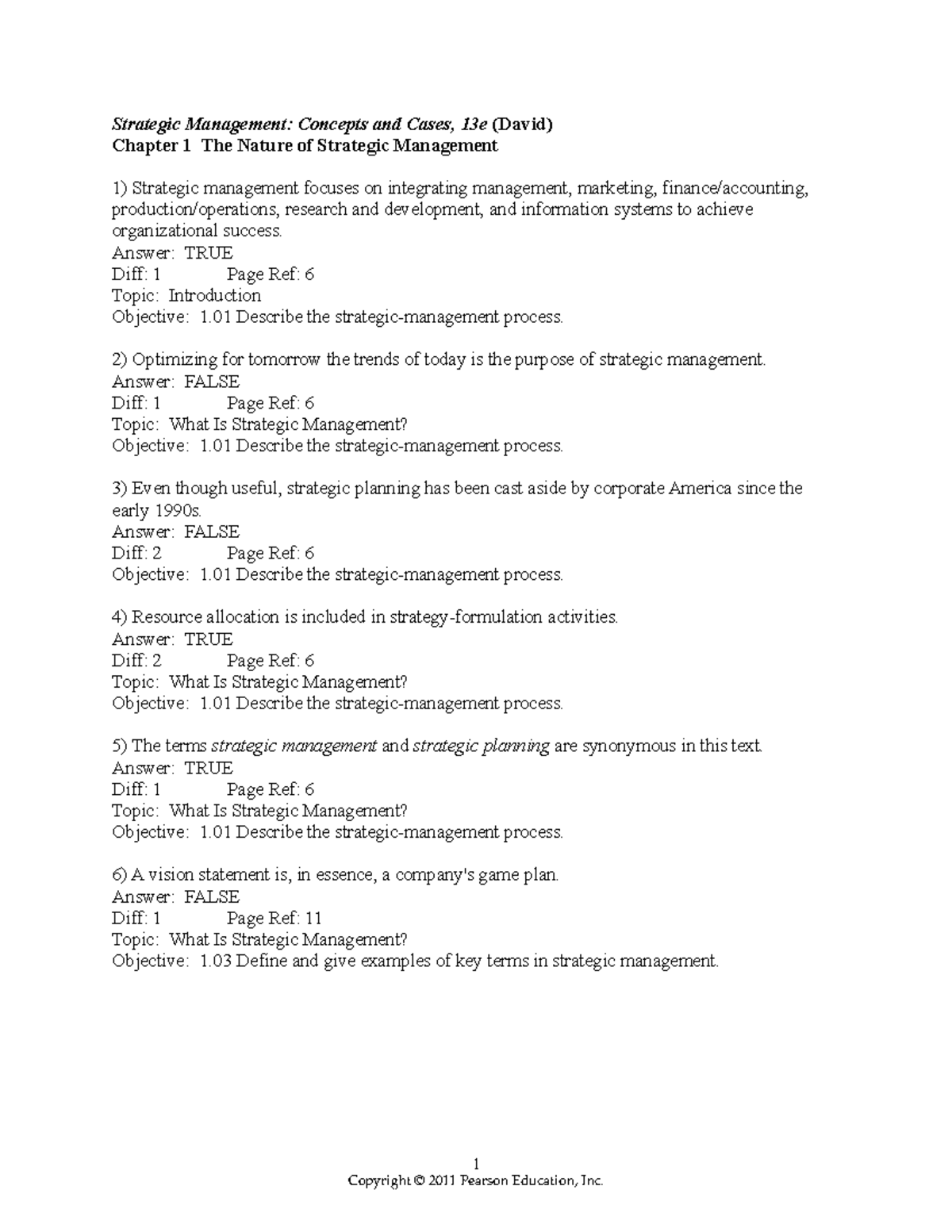 David sm13e 01 tb - Strategic Management Controls Chapter 1 Detailed ...
