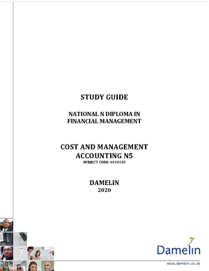 Cost and Management Accounting - Studocu