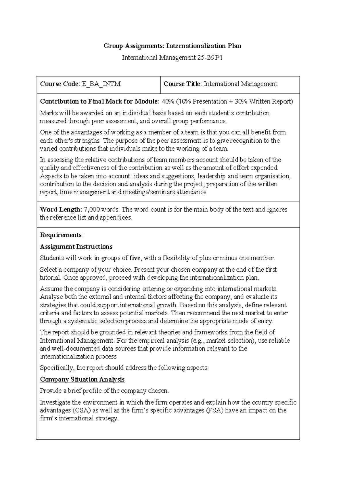 E_BA_INTM Group Assignment: Internationalization Plan Overview ...
