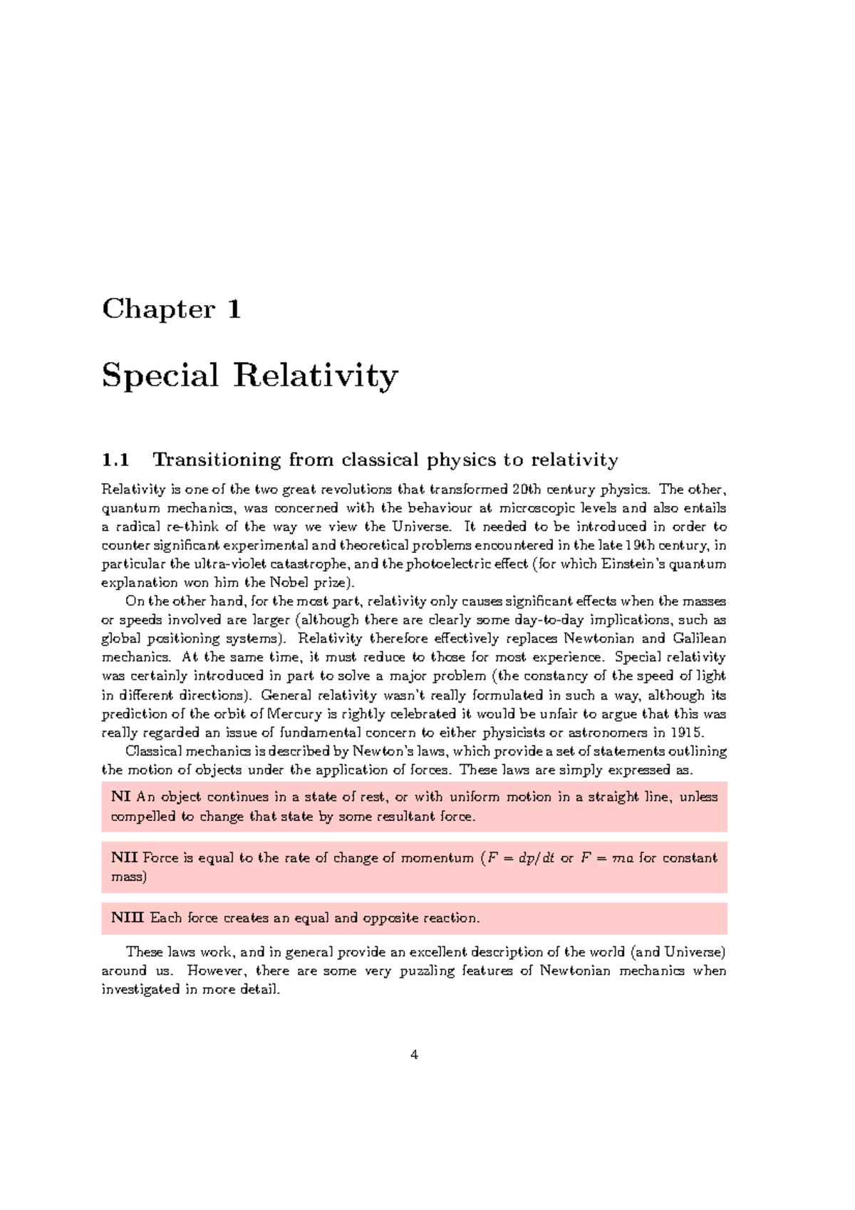 Lecture 1: Introduction to Special Relativity Concepts - Studeersnel