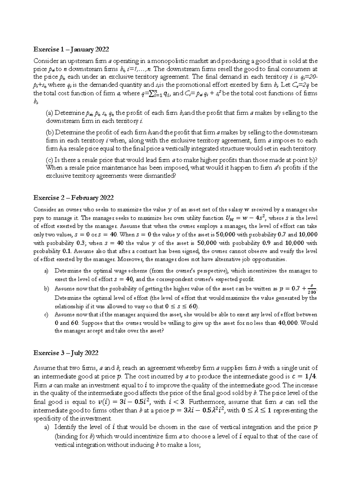 Final Exam Notes - Economics 101 - Past Exams & Solutions - Studocu