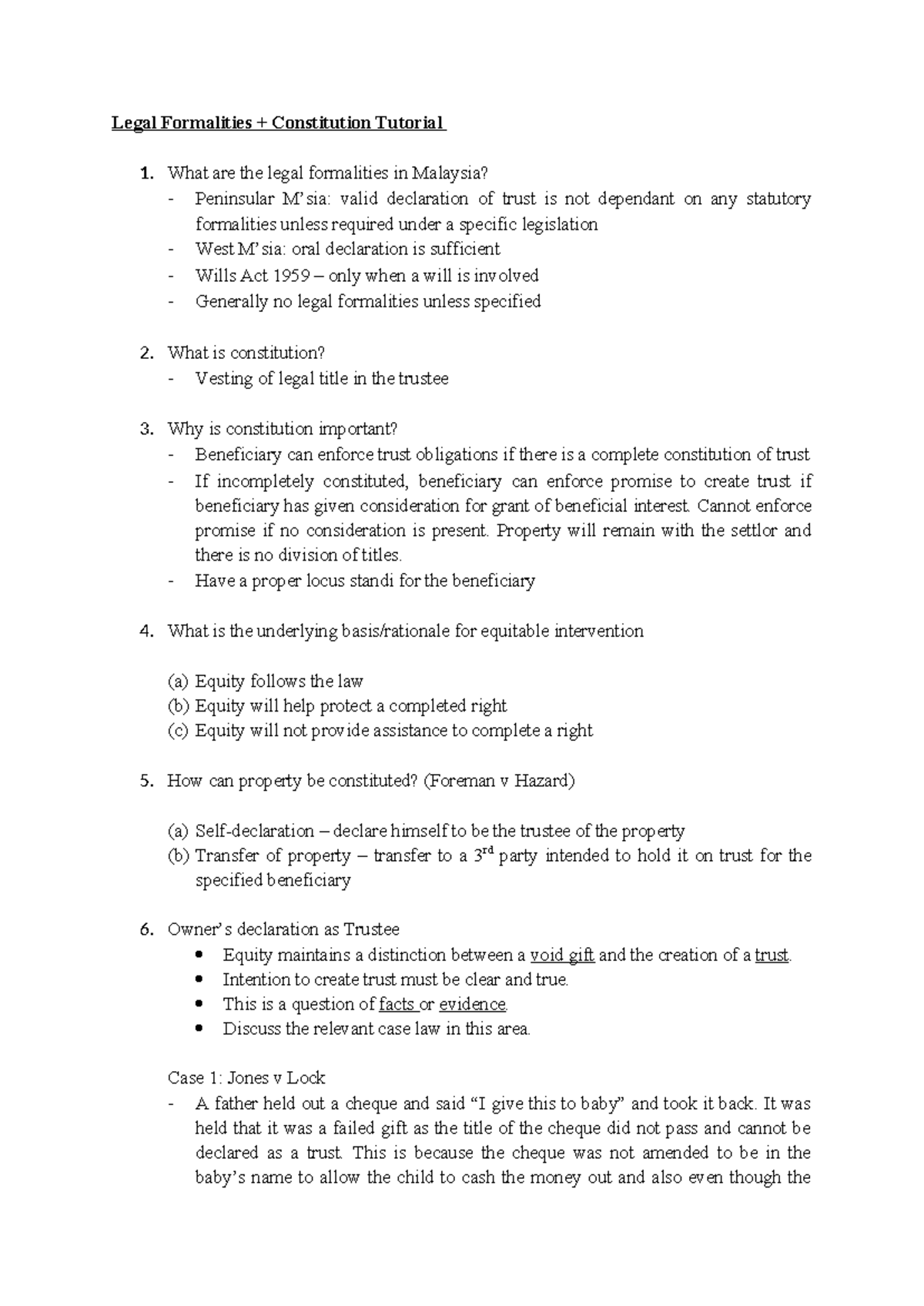 3. Legal Formalities + Constitution Tutorial - Legal Formalities ...