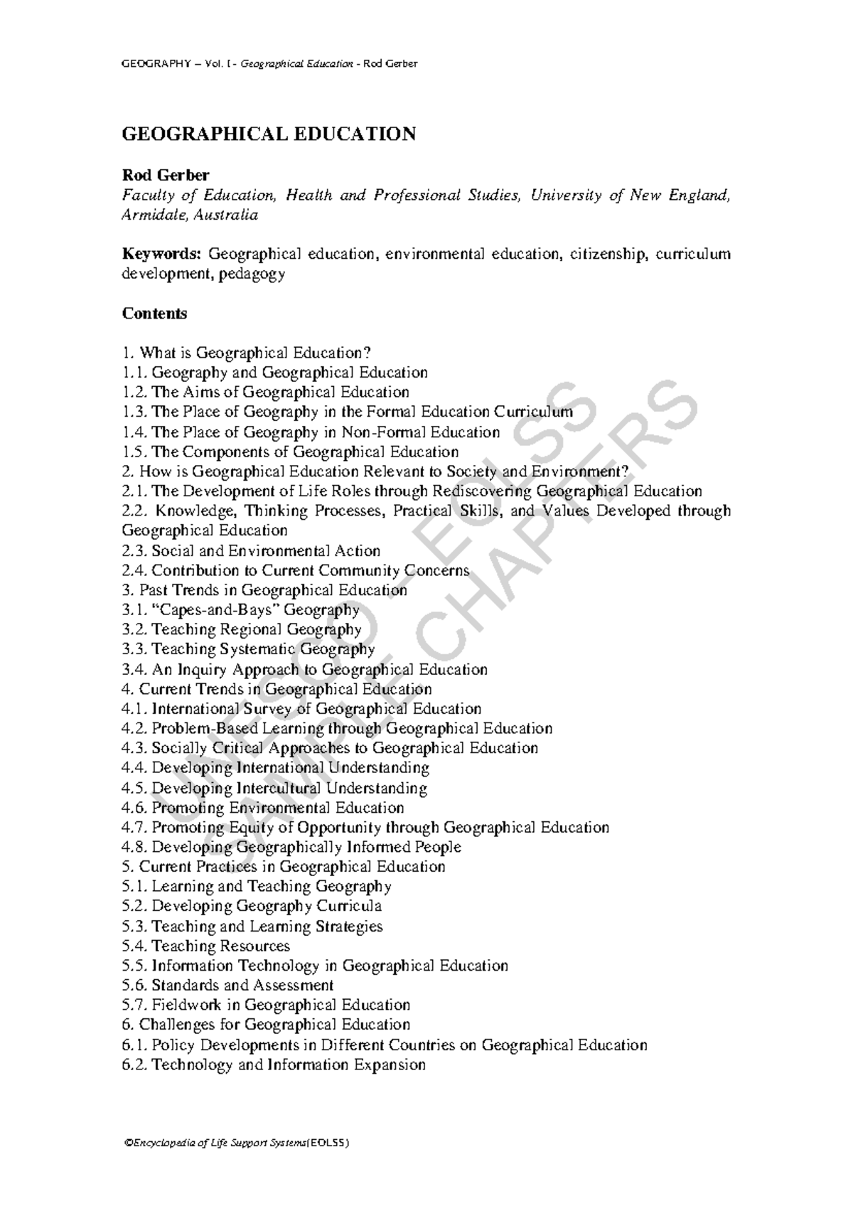 Geographical Education: Trends and Practices - Studocu