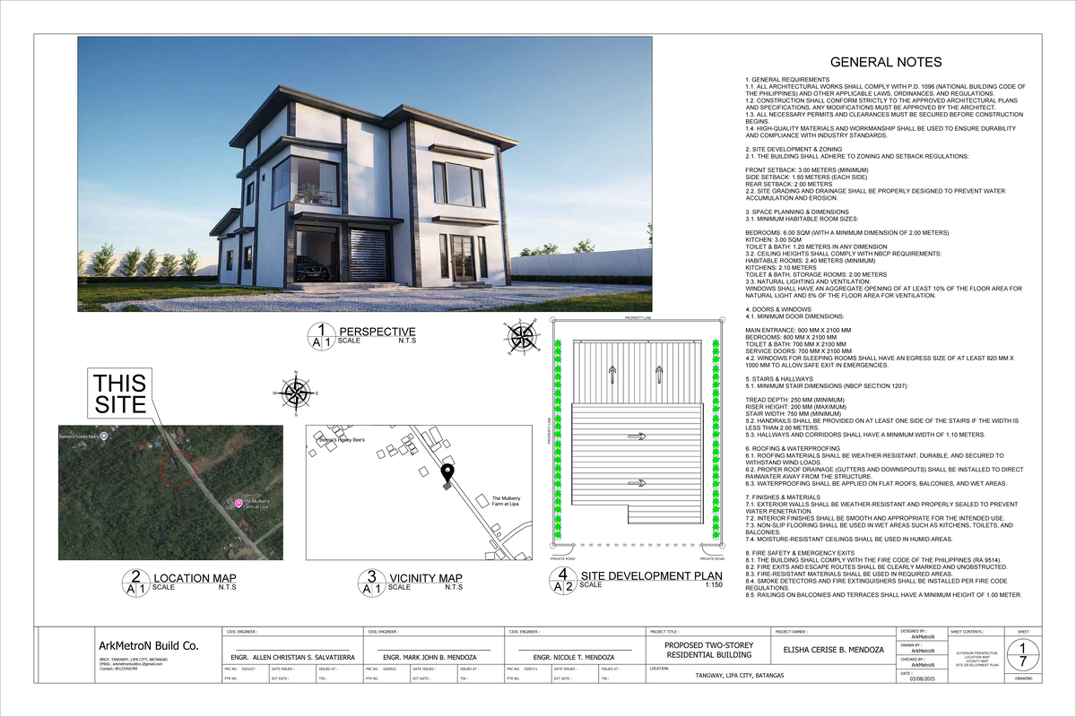 Picture of CIV221: Proposed Two-Storey Residential Building Plans - Studocu