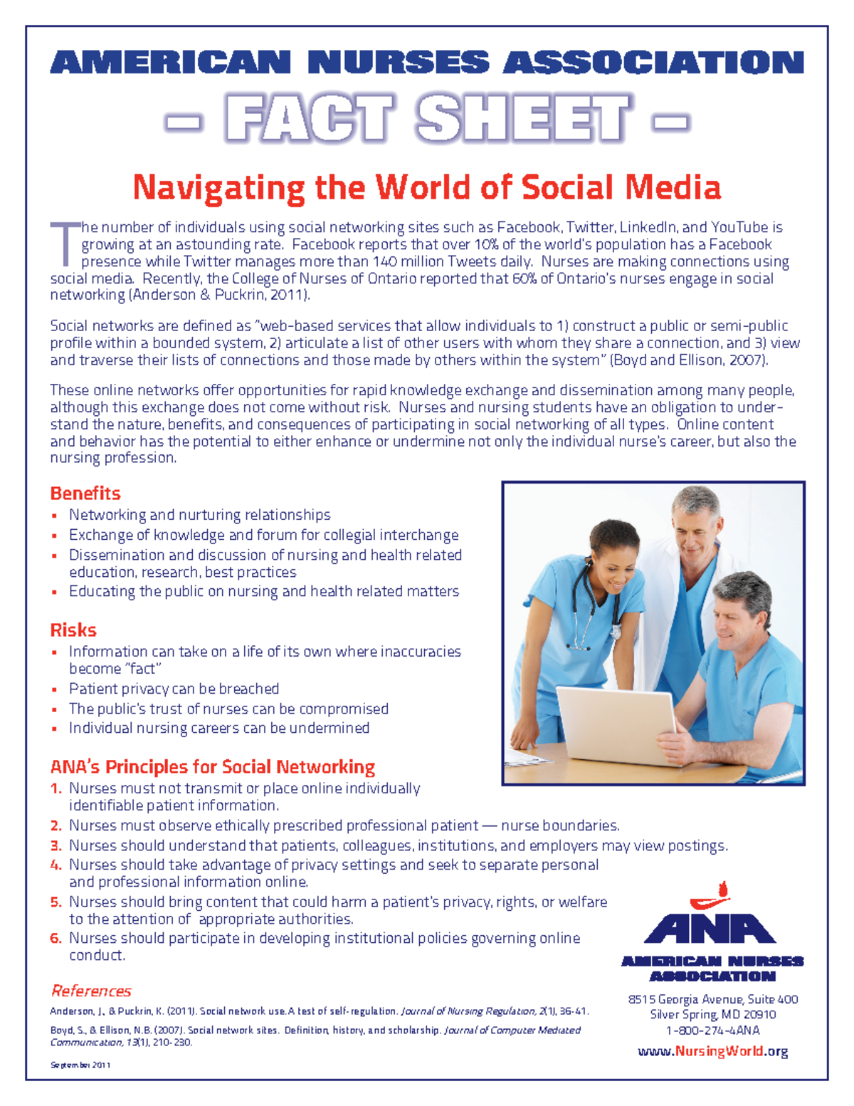ANA Fact Sheet: The Role of Social Media in Nursing Engagement and ...