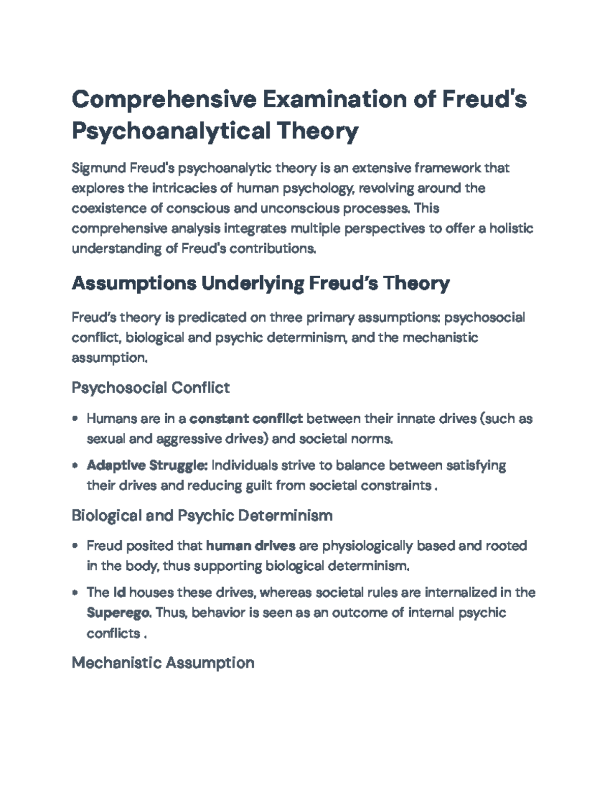 Psychoanalytic Theory Analysis: Freud's Insights and Concepts ...