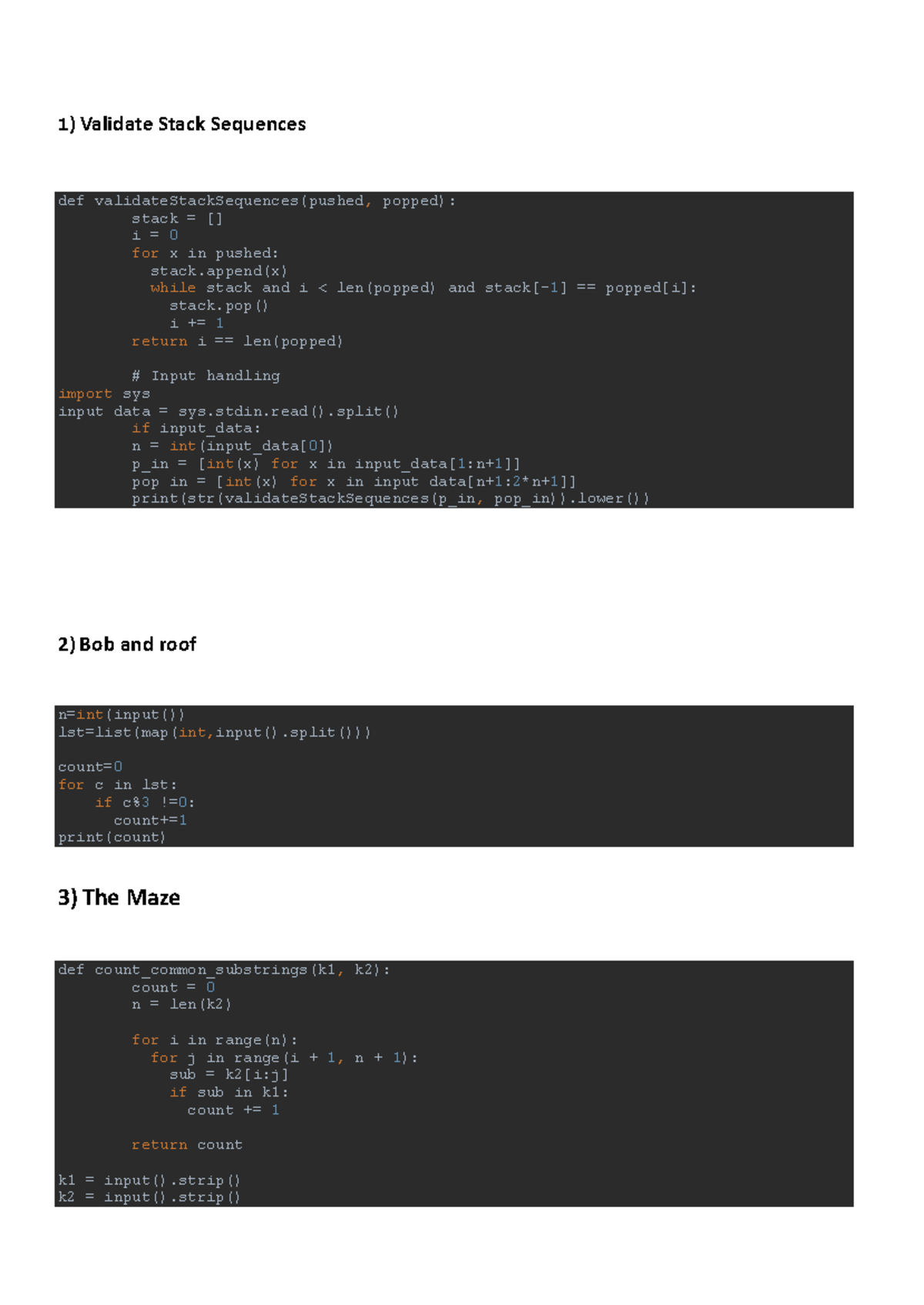 MOCK 6 - mock6 - 1 ) Validate Stack Sequences def ...