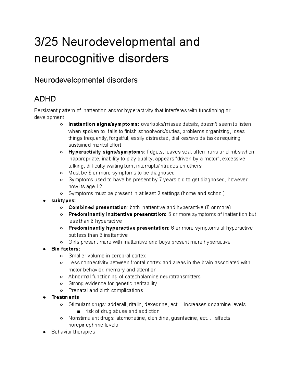 Comprehensive Guide to Mental Health Disorders and Treatments (PSY 101 ...