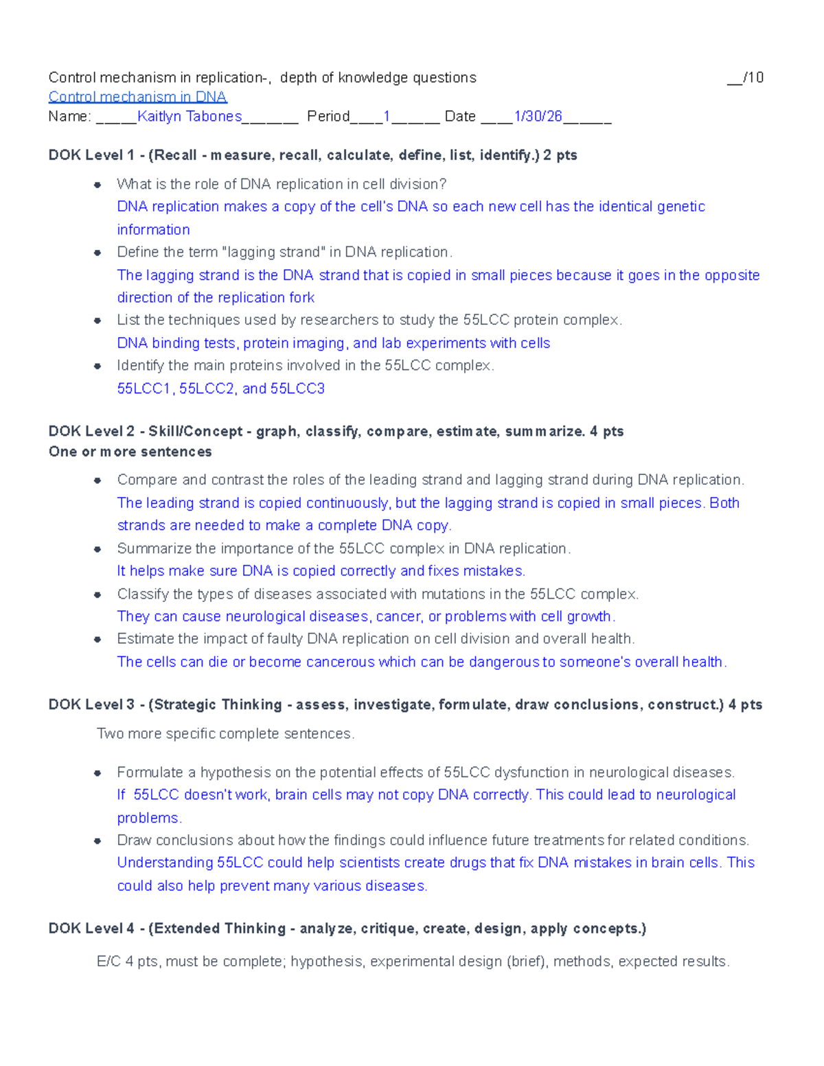 KT-MI Unit 2: Understanding DNA Control Mechanisms and 55LCC Functions ...