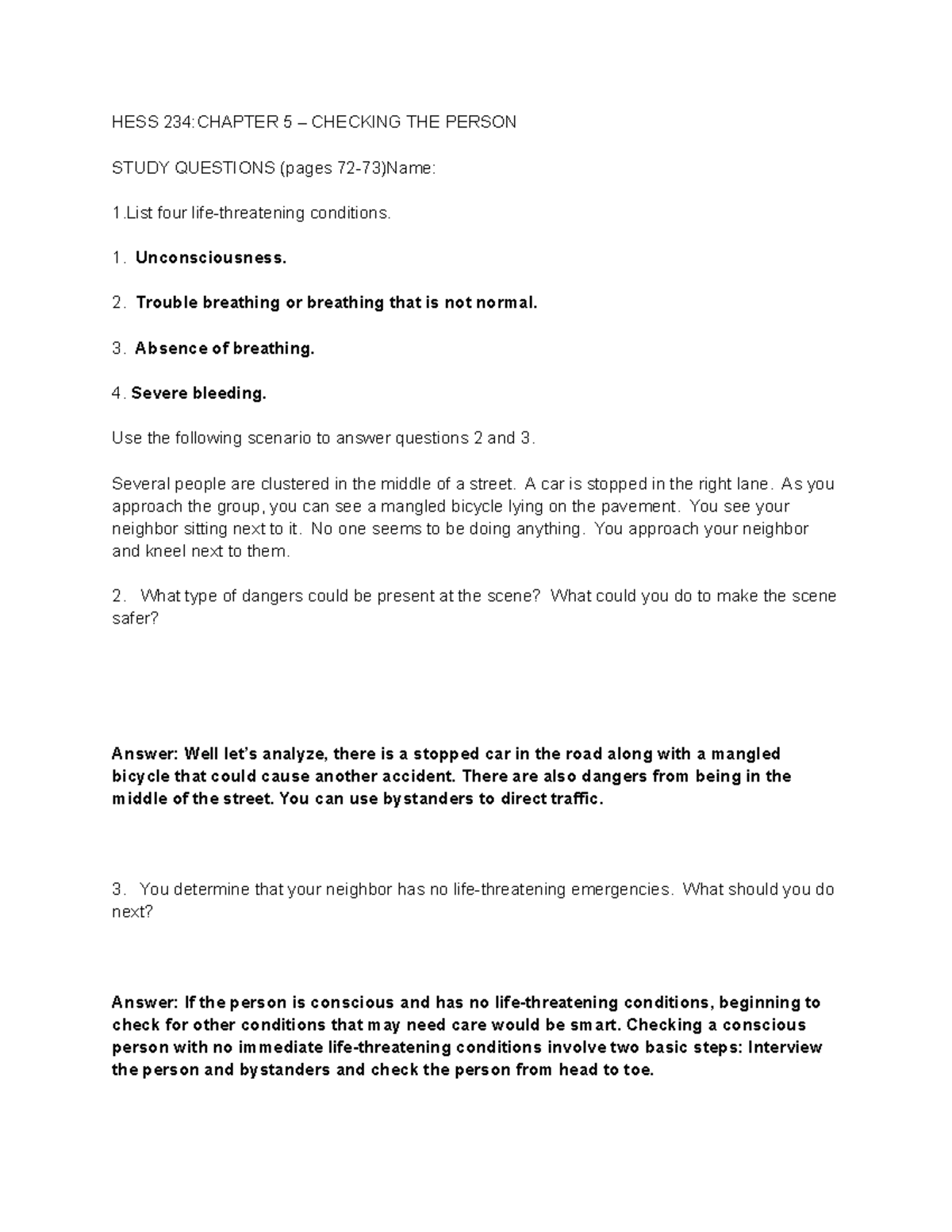 HESS 234: Final Exam Notes on Chapter 5 – Checking the Person - Studocu