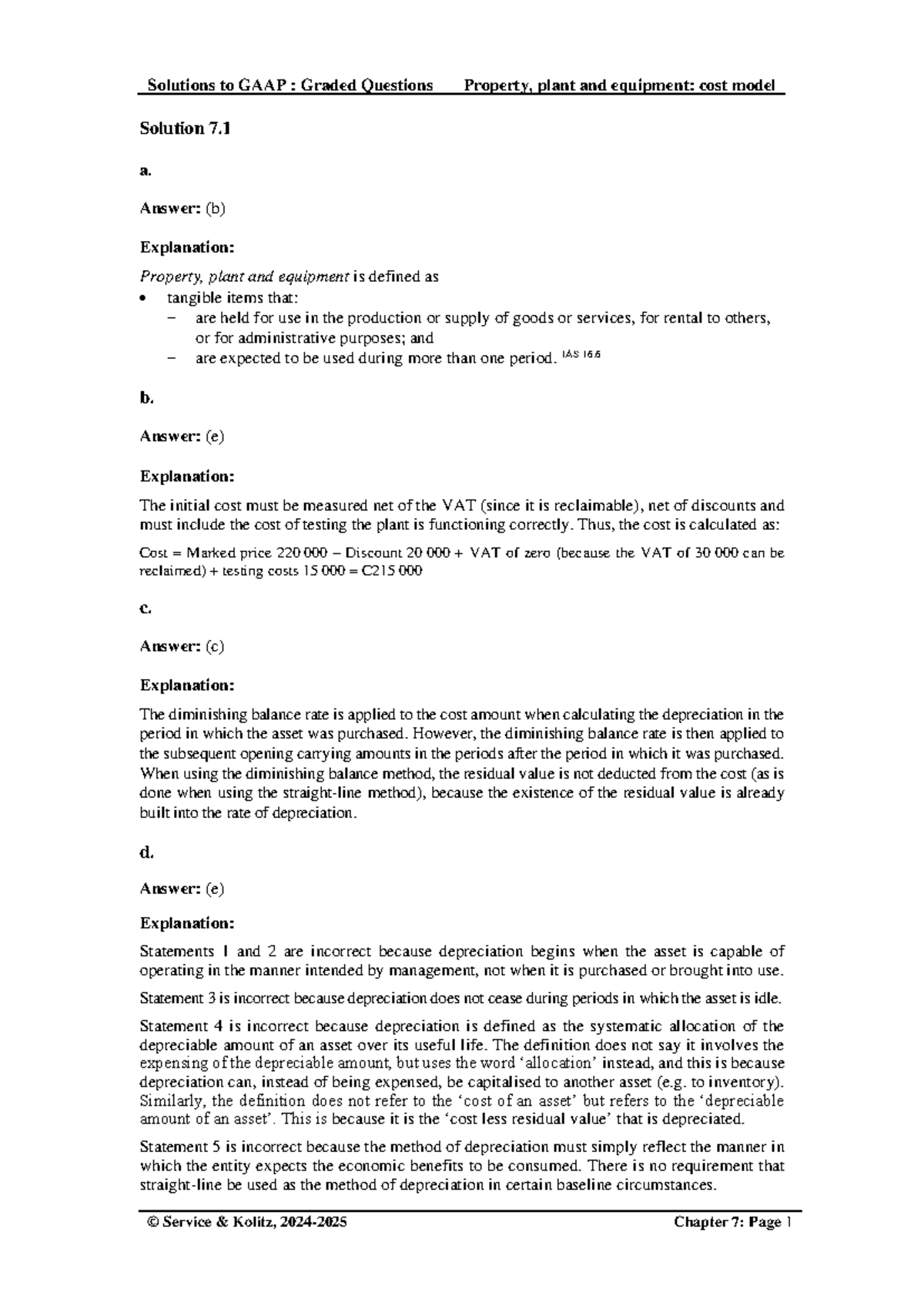 07 GAAP Final Exam Graded Questions on Property, Plant, and Equipment ...