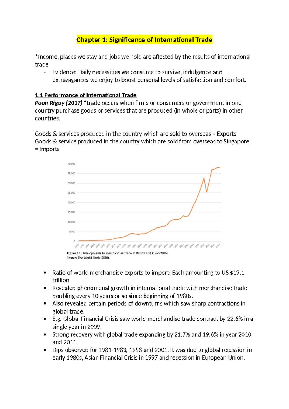 LOG221 Chapter 1: Significance of International Trade and Its Impact ...